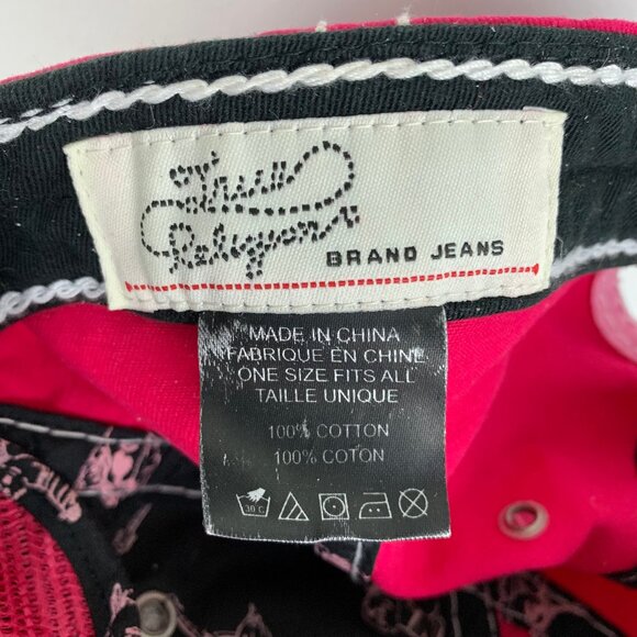 True Religion Pink Distressed Y2K Hat Strapback Cap main image 4